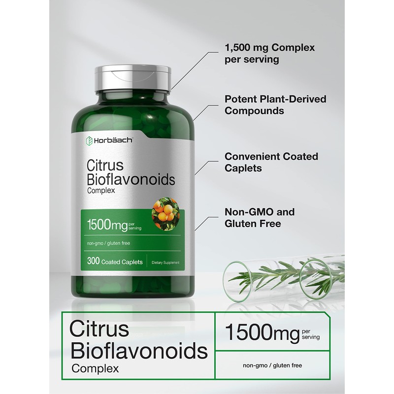 Horbäach Citrus Bioflavonoids Supplement | 1500mg | 300 Caplets |