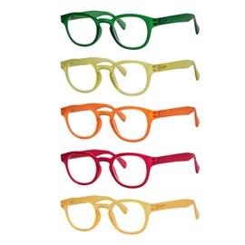 Eyekepper 5 Packs Rainbow Reading Glasses Women Cute Readers Ladies +1.50