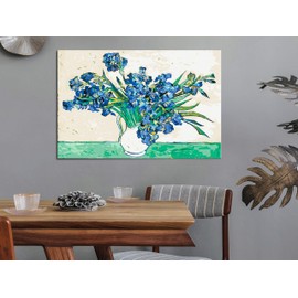 murando - Paint by Numbers Van Gogh Iris Bouquet Flowers Nature 60 x 40 cm Painting Set with Wooden Frame on Canvas for Adults Children Painting Hand Painted Kit DIY Gift Decoration