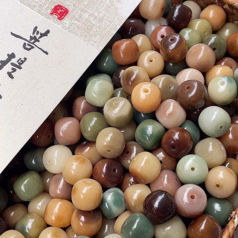 qbodp 100 Pcs 12mm Mixed Beads for Jewelry Making, Bodhi