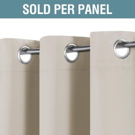 Blackout Curtain for Living Room Thermal Insulated Window Treatment Curtain Extra Long 108 inch Length Energy Saving Solid Grommet Top Blackout Drape, One Panel, Cream