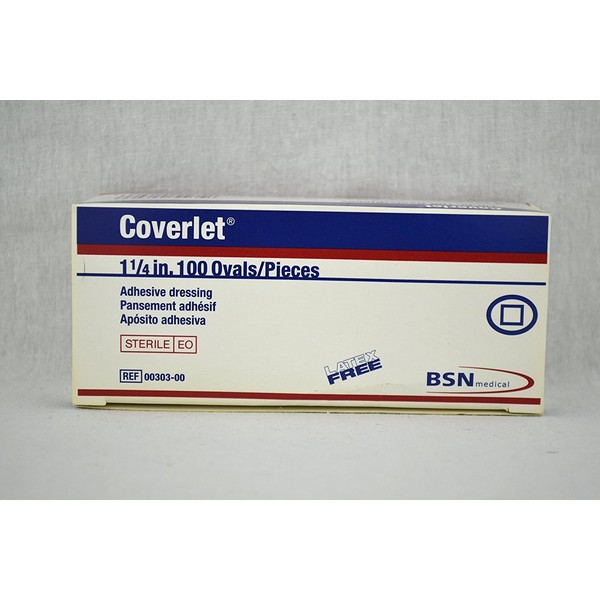 Coverlet Adhesive Dressing - 1 1/4" Oval Spot- Box of 100- Pack of 2