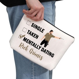 PYOUL Zombie TV Show Inspired Gift Mentally Dating Rick G Makeup Bag Rick G Fan Cosmetic Bag Rick G Merch (Mentally Dating Rick G Bag)