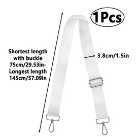 XXLKVSK Wide Shoulder Bags Strap Handbag Strap Polyester Handbag Straps Crossbody djustable Replacement Bag Strap with Metal Swivel Hooks for Crossbody Bags Gym Bags and Tote Bags (white)