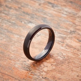 Men's Tungsten Wedding Ring, Black Band, Width Sizes 4mm 6mm 8mm, Promise & Engagement Band for Him, Male, Size