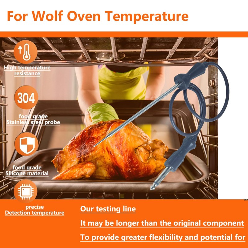 Wolf Oven Temperature Probe 318601302 26in Food-Grade Silicore Wire &