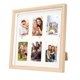 Wooden 2x3 Collage Picture Frame, 3 Inch Photos Multipurpose Photo Frames for Desktop and Wall Display, Modern Wall Decor