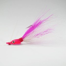 (Pink) Key West Bonefish Bucktail Jigs - 30­° Angled - 1/8 oz - 3 Pack…