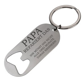 Lieblingsmensch Lieblingsmensch Metall Schlüsselanhänger Flaschenöffner Modell: Papa repariert das Keyring, 12 cm, Silver (Silber)