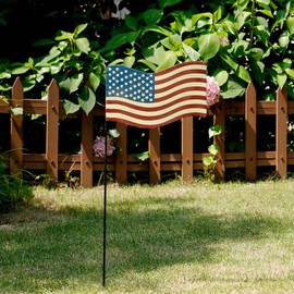 Morning View Rustic Metal American Flag Stake Patriotic American Glory Stake for Yard Garden Lawn Planter Pot Indoor Outdoor Decor 4th of July Decoration 12.75”H