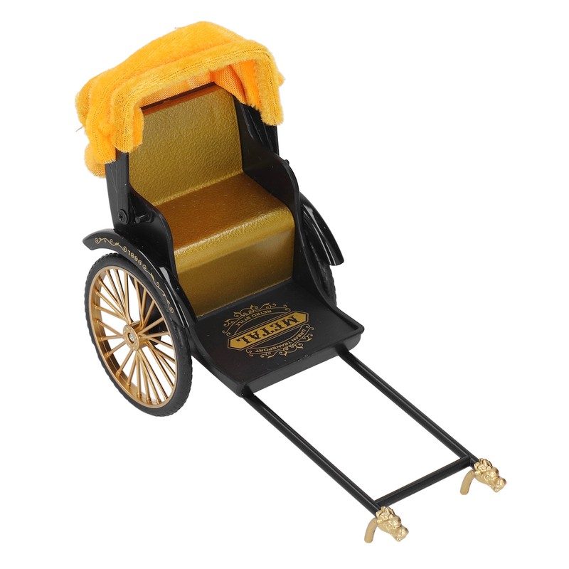 Retro Rickshaw Model Exquisite Details Nostalgic Alloy Simulation Rickshaw Toy