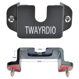 TWAYRDIO Handheld Radio Holder Mount, Speaker Mic Hanger, Mobile/CB Radio Microphone Hanger, 3-in-1 Multi-Purpose Belt Clip Hook with Screws for Walkie Talkie Handhelds Two Way Radio (Black+Black)