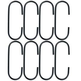 ZAAWUUT 5.7-Inch Metal C-Shaped Hook,8-Pack Large Closet Organizer Hooks,Aluminium Alloy Lightweight Hanger Hooks for Pot Rack,Closet Rod,Towel Bar (Black)