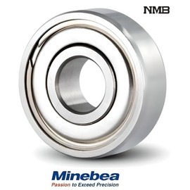 NMB Minebea DDL-740ZZ Stainless Steel Bearing, Shielded on Both Sides, Inner Diameter 0.16" (4 mm), Outer Diameter 0.28" (7 mm), Width 0.1" (2.5 mm)
