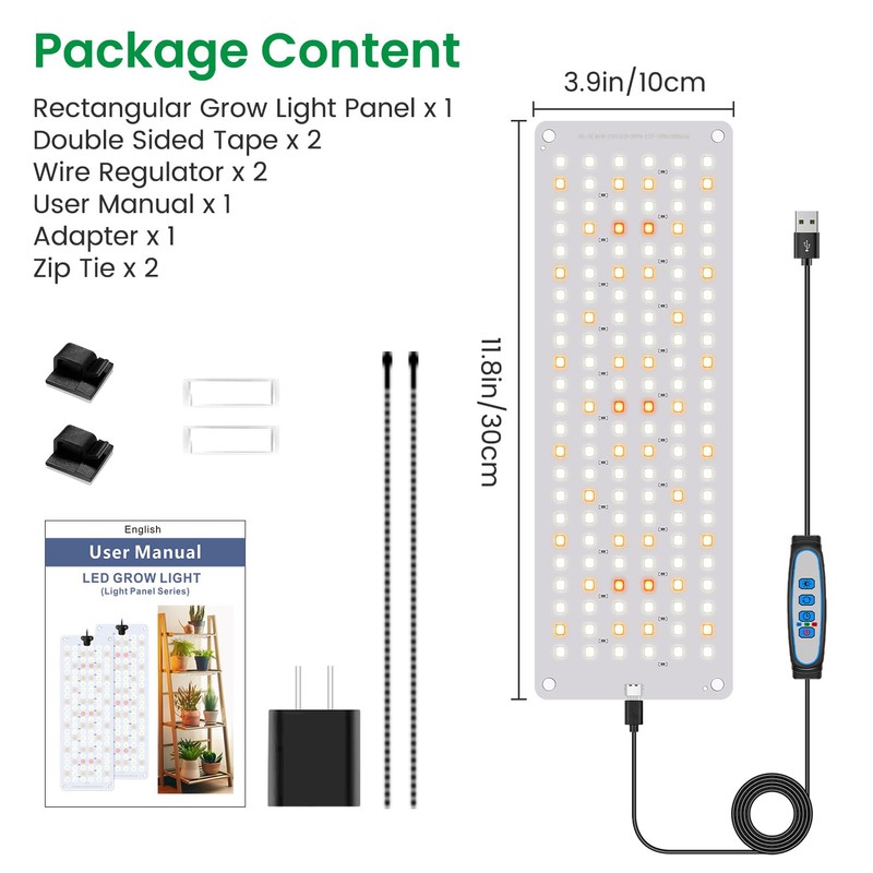 Aumtrly Grow Lights for Indoor Plants, Full Spectrum Under Shelf