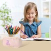 Preppy Pencil Case for School Stuff, Initial Large Pink Pencil