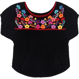 YZXDORWJ Embroidered Dog Shirts Mexican Pet Clothing Floral Colorful Cute Boho Soft Cotton T Shirt for Pet Dog Cats (L, BB-BKR)