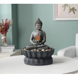Tolevoit Indoor Tabletop Fountains Relaxation Soothing Sound Waterfall Fountain with LED Lights Indoor Zen Relaxation for Office Home Decorations House Warming Gifts New Home Office Decor for Women