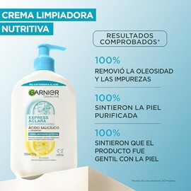 Kit Garnier Express Aclara Anti-Imperfecciones: Gel Limpiador Facial 250ml + Crema Hidratante Facial Toque Seco 50ml con Vitamina C, Ácido Salicílico 