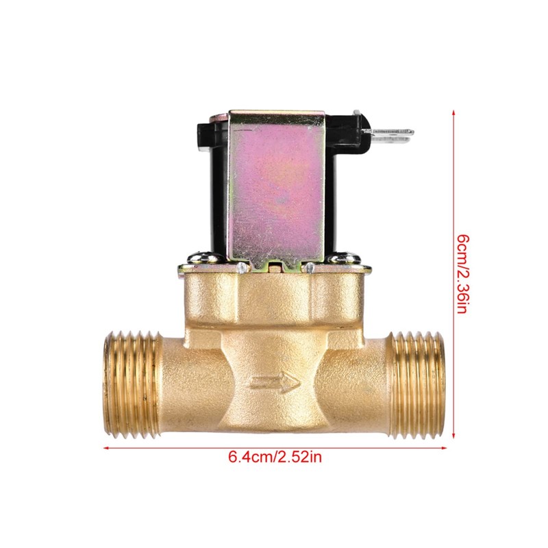 Odorkle 1/2" DC 24V Brass Normally Closed Solenoid Valve, Water