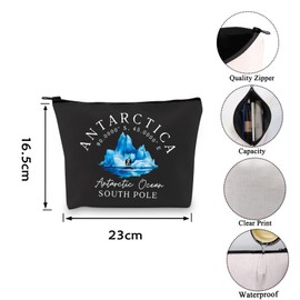 Antarctica Gift South Pole Gift Antarctica Animal Lover Gift Zipper Pouch Makeup Bag (Antarctica CA)