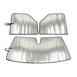 RV Sunshade for Thor Rize, Custom Fit, Made in USA, Interior Cooling and Sunlight Blocking (Front and Side Window Sunshades (Without Rear View Mirror Cutout)