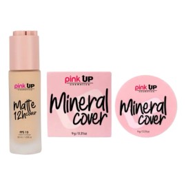 Maquillaje Pink Up Mate Cover 12h + Polvo Mineral Cover