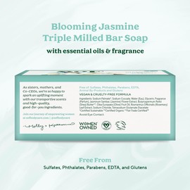 South Of France Blooming Jasmine Bar Soap by SoF Body Care (Formerly Body Care) | Triple-Milled Soap with Organic Shea Butter + Essential Oils | Vegan, Non-GMO Body Soap | 6 oz Bar | 6 Bars