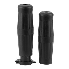 2pcs 7/8in Vintage Rubber Throttle Handlebar Anti-Slip Motorcycle Handle Grip Modified Parts(Black )