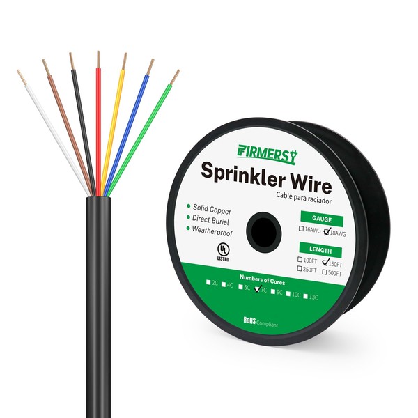 Firmerst 18/7 Solid Sprinkler Wire for up to 6 Valves