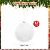 48 Pack Christmas Ball, 3.1 Inches White Fluffy Balls, Fur