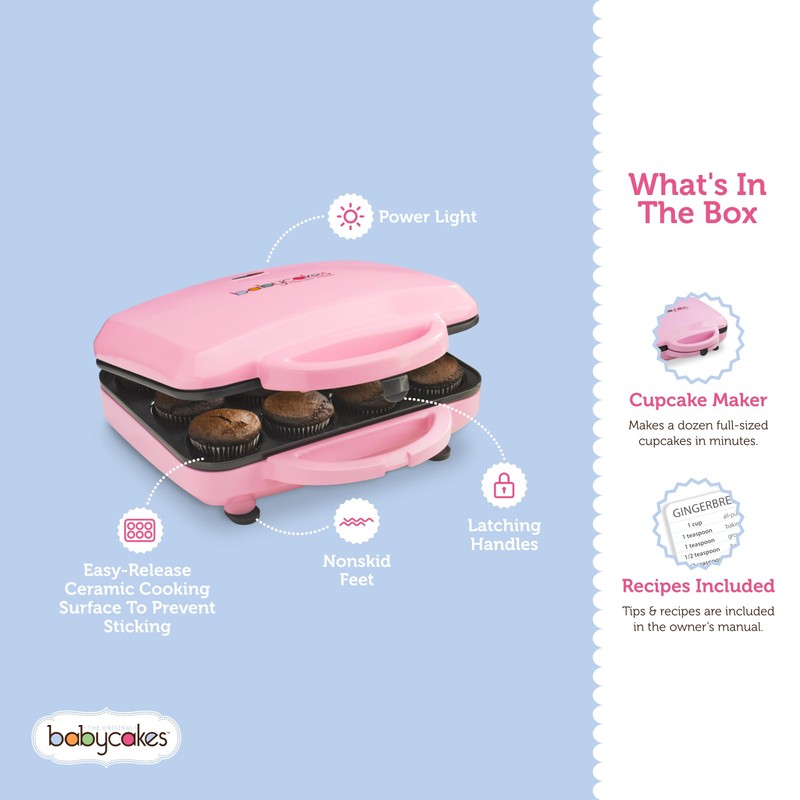 Babycakes Full Size 12 Cupcake Maker - Kitchen Appliance with