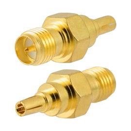 Vecys RP SMA Female to CRC9 Male Adapter 50 Ohm RP SMA to CRC9 RF Coaxial Adapter High Frequency Full Copper Adapter for GSM GPRS 3G 4G 5G Network Cards Module Bluetooth Router Antenna Pack of 2