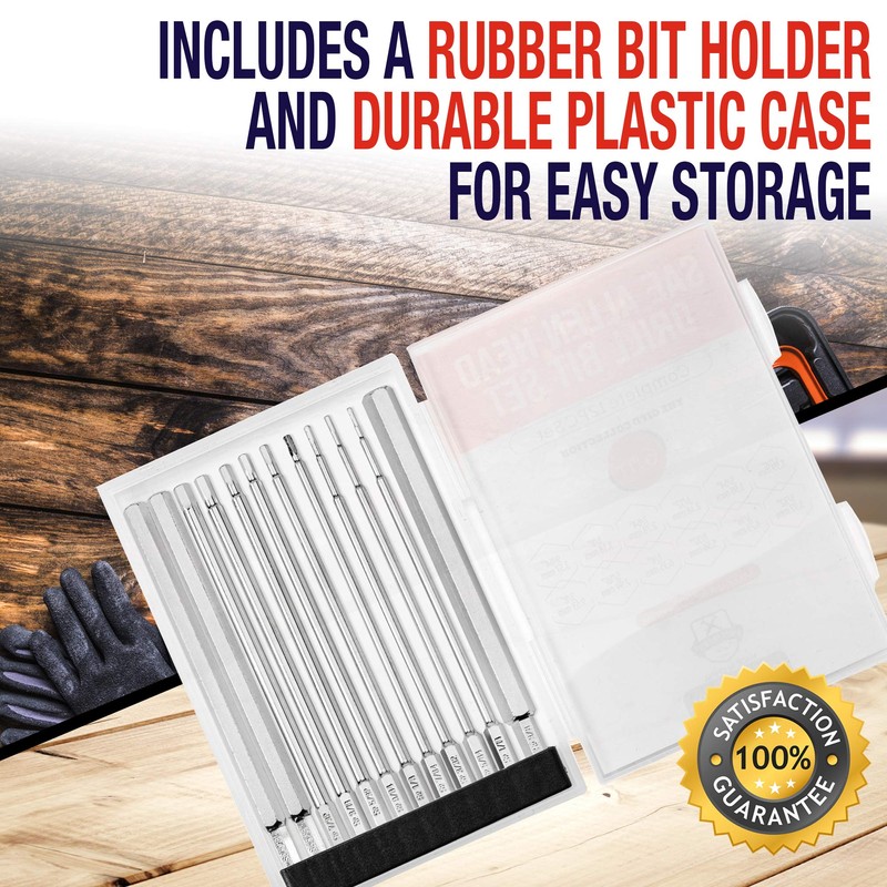 Baker and Bolt 12-Piece 6" Long Hex Head Allen Wrench
