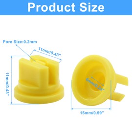 Unlorspy 10Pcs 110 Degree Flat Fan Spray Tip 110 °Fan Shaped Plastic Nozzle Spray Nozzle Tip Set for Agricultural, Cleaning & Cooling (Yellow,0.2mm Pore)