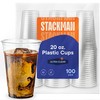 Stack Man [100 Pack - 20 oz.] Clear Disposable Plastic