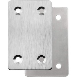 Niooliuk Pack of 20 Flat Metal Straight Brace Bracket 0.06inch Thickness Metal Flat Straight Mending Plates Fixing Corner Brace,2.4inch x 1.5 inch