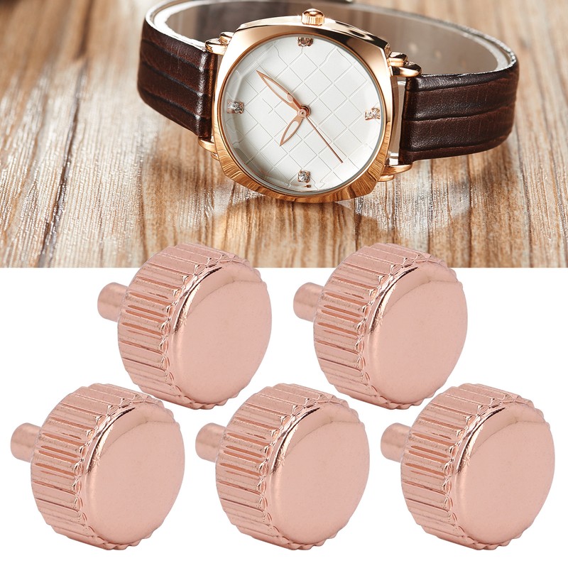5pcs Professional Replacement Watch Crown Rose Gold Watch Crown Repairing