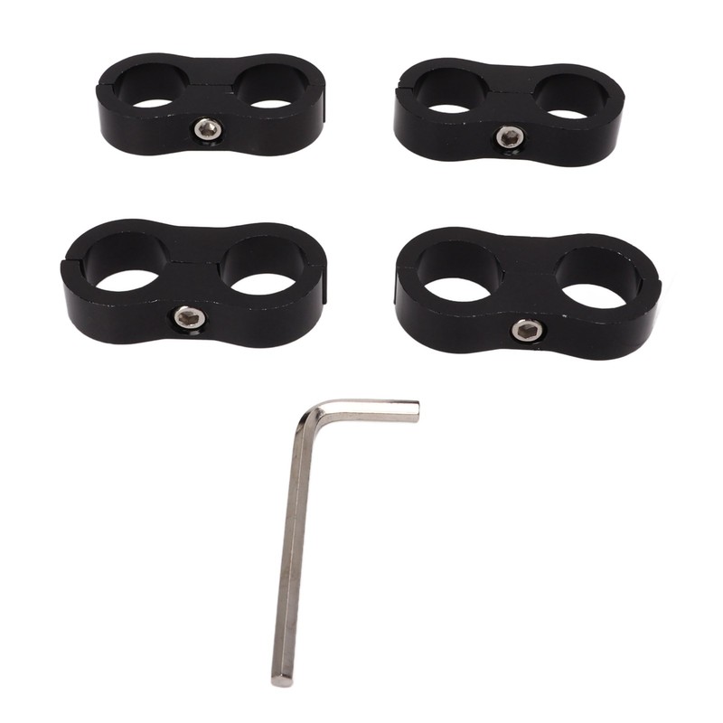 4 Pcs 8AN Hose Separator Clamp Fuel Line Mounting Clamp