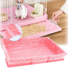 LUKUUI 30 PCS Extra Large Disposable Cage Liners, Clear Plastic Cage Liners for Bunny, Guinea Pig, Hamster, Bird, Hedgehog & Small Animals【 Liners Suitable for pallets Where Length + Width < 7.2 FT】