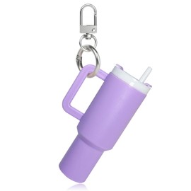 LAEKOU Mini Cup Keychain, Tumbler Keychains Chapstick Holder for School Bag Lip Balm, Cute Key Chain Accessories