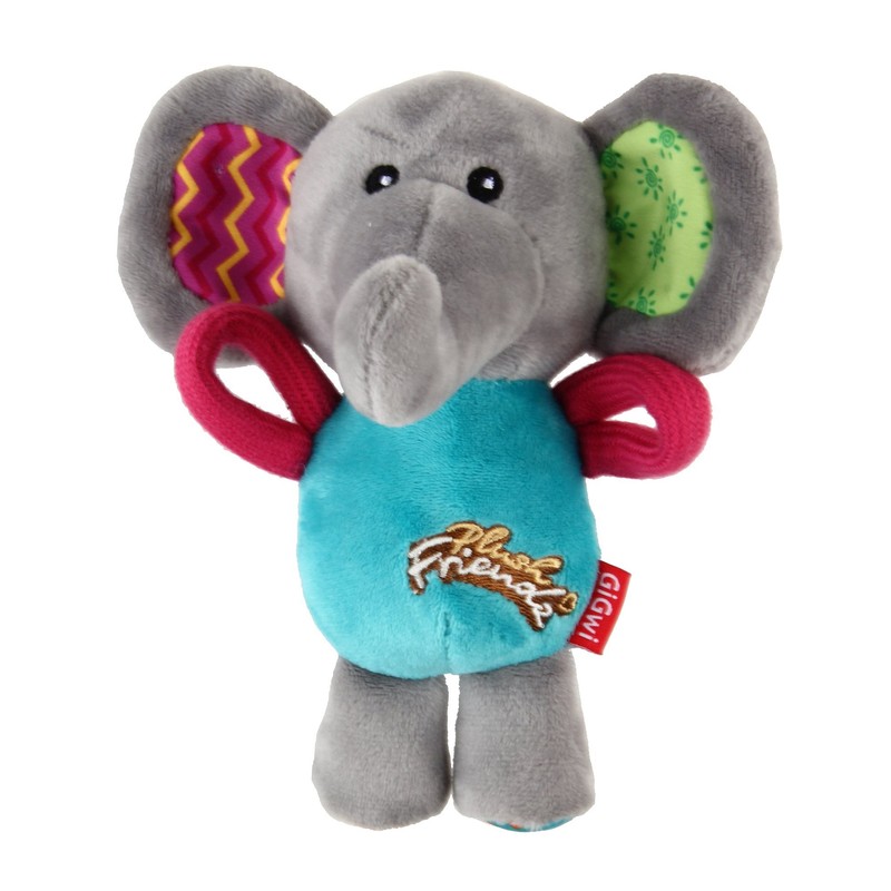 GiGwi Dog Toys Plush Friends Puffy Animal Elephant