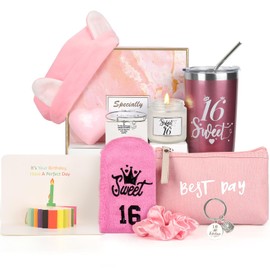 MACEVIA Sweet 16 Birthday Gifts for Girls - 10Pcs 16th Birthday Gift Basket for Daughter, Niece, Granddaughter, Friends, Sister | Unique Sweet 16 Birthday Gift Ideas
