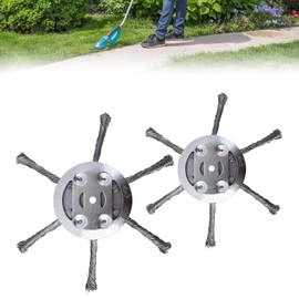 2025 New Upgrade Universal Steel Wire Grass Trimmer Head, 6 Inches Universal Steel Wire Weed Trimmer Head forUnbreakable Metal Weed Eater Blade for Most Weed Wacker (2Pcs, 6 Blades)