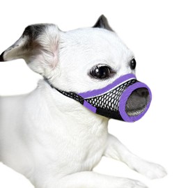MoiiLavin Dog Muzzle, Soft Mesh Muzzles for Small Medium Large Dogs Chihuahua Poodle Husky, Breathable Dog Mouth Guard for Biting Chewing Grooming, Allow Panting Drinking (Purple, S)