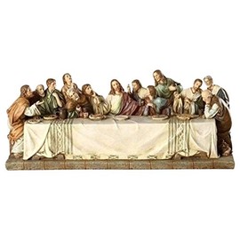 Joseph's Studio The Last Supper Renaissance Design Jesus with 12 Disciples Stone Statue Figurine