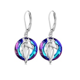 Horse Earrings for Women 925 Sterling Silver Crystal Earrings Horse Earrings Animal Horse Earrings Jewellery Gifts for Women Girls, Sterling Silver