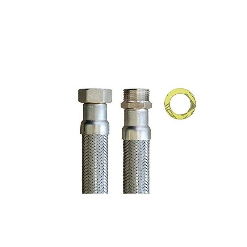 Flexible hose 1 inch nut x 1 inch male thread,