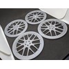 Car Wheel Rim Drink Coasters (Set of 4) in Silver