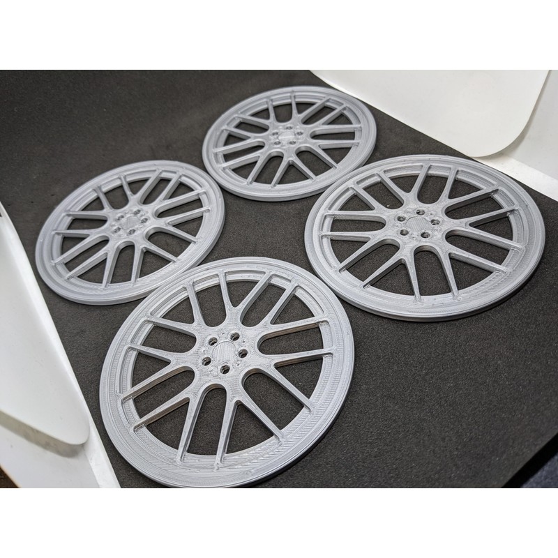 Car Wheel Rim Drink Coasters (Set of 4) in Silver